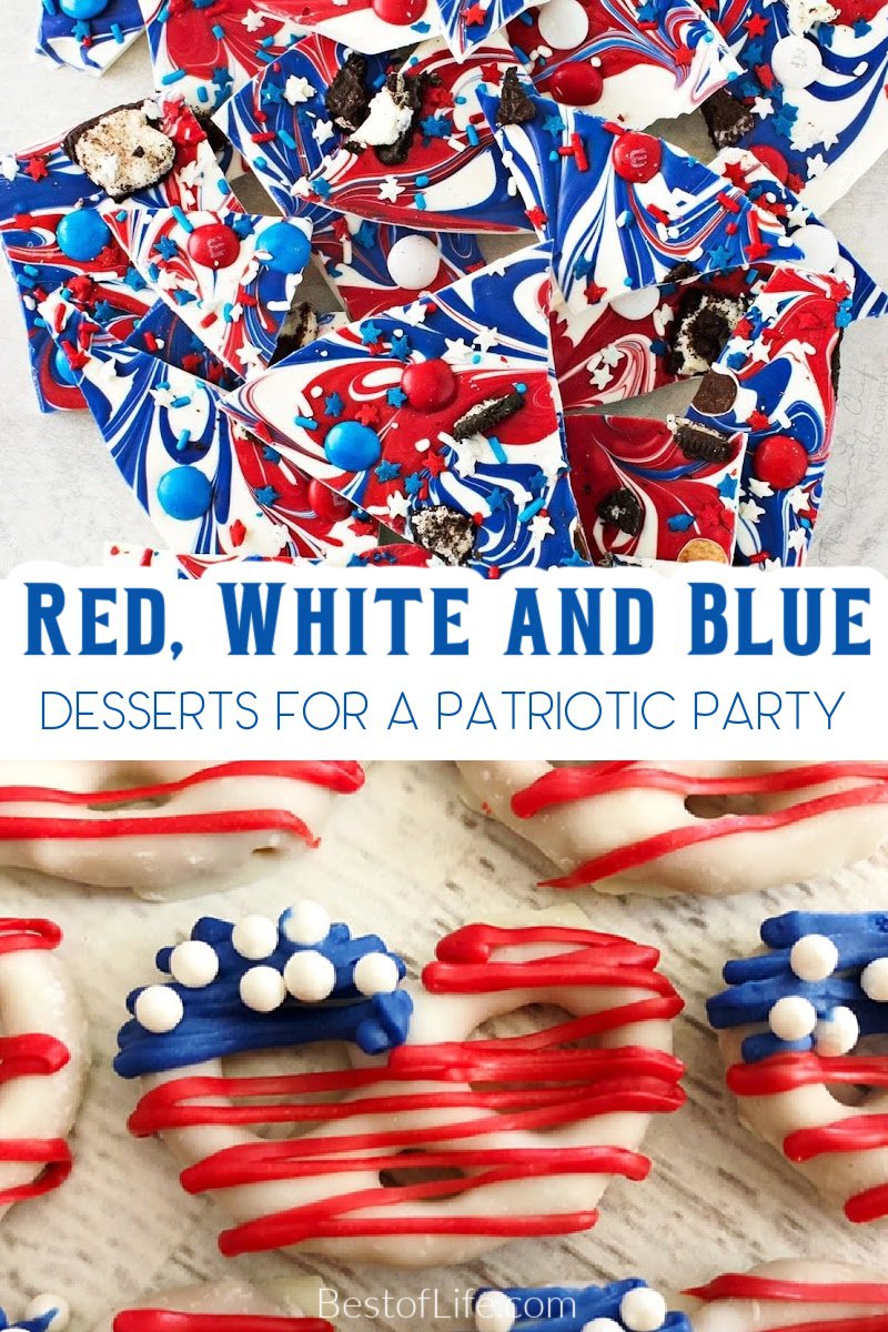 Make the best red white and blue desserts for your Fourth of July party and enjoy them as you watch the night sky illuminate with patriotic colors. Fourth of July Dessert Recipes | Patriotic Desserts | 4th of July Dessert Recipes | 4th of July Recipes | Patriotic Recipes | Memorial Day Recipes | Memorial Day BBQ Recipes | Dessert Recipes for Summer | Summer Party Recipes via @thebestoflife