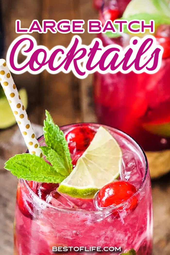 Large batch cocktails are perfect party recipes that can help you host the best party with the best party drink recipes. Party Recipes | Drink Recipes for Parties | Cocktail Recipes for Parties | Pitcher Cocktails for a Crowd | Pitcher Cocktail Recipes | Cocktails for a Crowd | Party Tips | Easy Party Ideas | Easy Party Recipes | Drinks for Parties | Tequila Cocktails for Parties | Vodka Cocktails for Parties | Rum Cocktails for a Crowd via @thebestoflife
