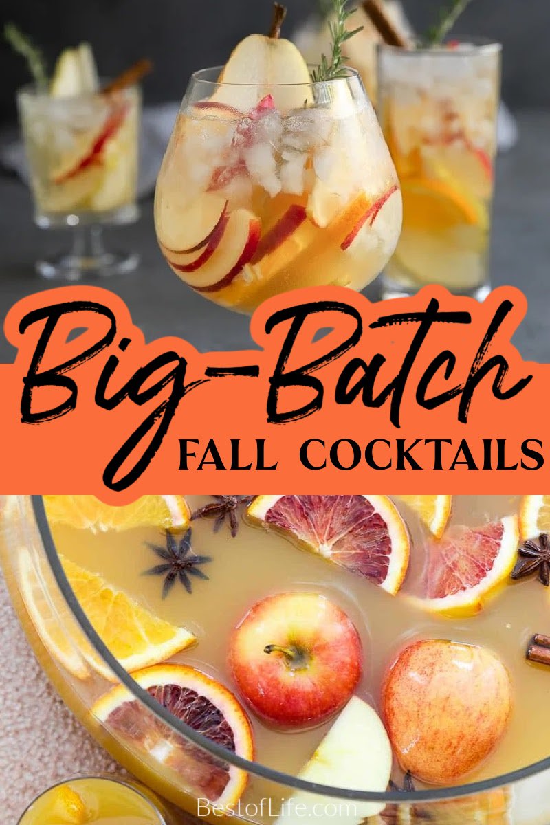 Make the best big batch cocktails for fall that encompass the flavors of the season for dinner parties or any occasion. Fall Party Recipes | Fall Dinner Party Recipes | Fall Cocktail Recipes | Cocktail Recipes for a Crowd | Fall Cocktails for a Crowd | Cocktails with Apples Cocktail with Cinnamon | Bourbon Cocktail Recipes | Party Punch Recipes for Fall | Punch Recipes with Alcohol via @thebestoflife