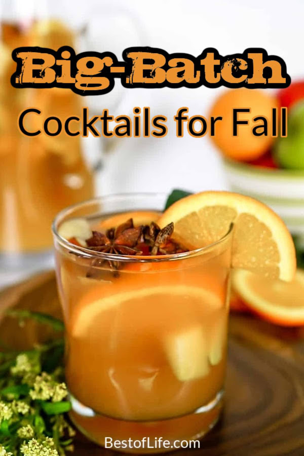 Make the best big batch cocktails for fall that encompass the flavors of the season for dinner parties or any occasion. Fall Party Recipes | Fall Dinner Party Recipes | Fall Cocktail Recipes | Cocktail Recipes for a Crowd | Fall Cocktails for a Crowd | Cocktails with Apples Cocktail with Cinnamon | Bourbon Cocktail Recipes | Party Punch Recipes for Fall | Punch Recipes with Alcohol via @thebestoflife