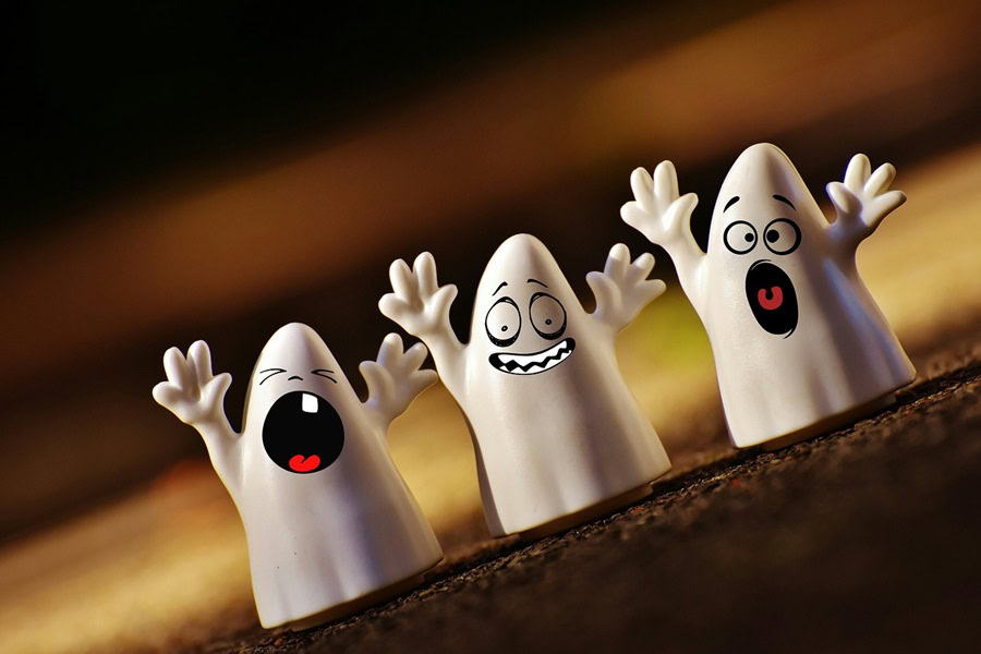 Cut Out Printable Halloween Crafts Three Small Toy Ghosts Making Fun Faces