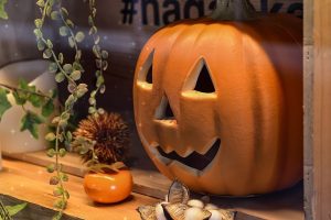 Cut Out Printable Halloween Crafts Close Up of a Jack O Lantern in a Window