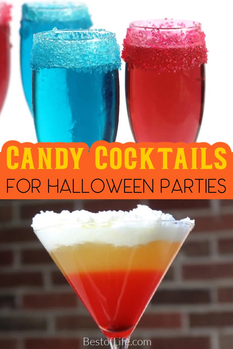 Candy cocktail recipes for Halloween make the perfect Halloween cocktails to take your Halloween party to the next level! Halloween Party Recipes | Halloween Cocktail Recipes | Halloween Drink Recipes | Halloween Drinks | Cocktails for Halloween | Alcoholic Drinks for Halloween | Sweet Cocktail Recipes | Holiday Cocktail Recipes | Halloween Party Ideas | Fall Cocktail Ideas | Cocktail Recipes for Fall | Fall Gathering Recipes | Fall Party Drinks via @thebestoflife