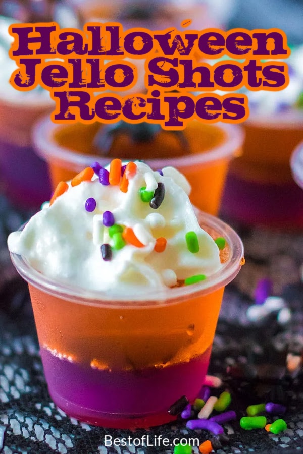 These festive and easy Halloween jello shots recipes fit right into your Halloween party recipes menu and the theme of your spooky celebrations. Halloween Party Recipes | Halloween Cocktail Recipes | Spooky Cocktails for Halloween | Halloween Party Ideas | Halloween Jello Shot Ideas | Spooky Jello Shots for Halloween | Halloween Party Recipes for Adults | Cocktail Recipes for October | October Jello Shots Recipes via @thebestoflife