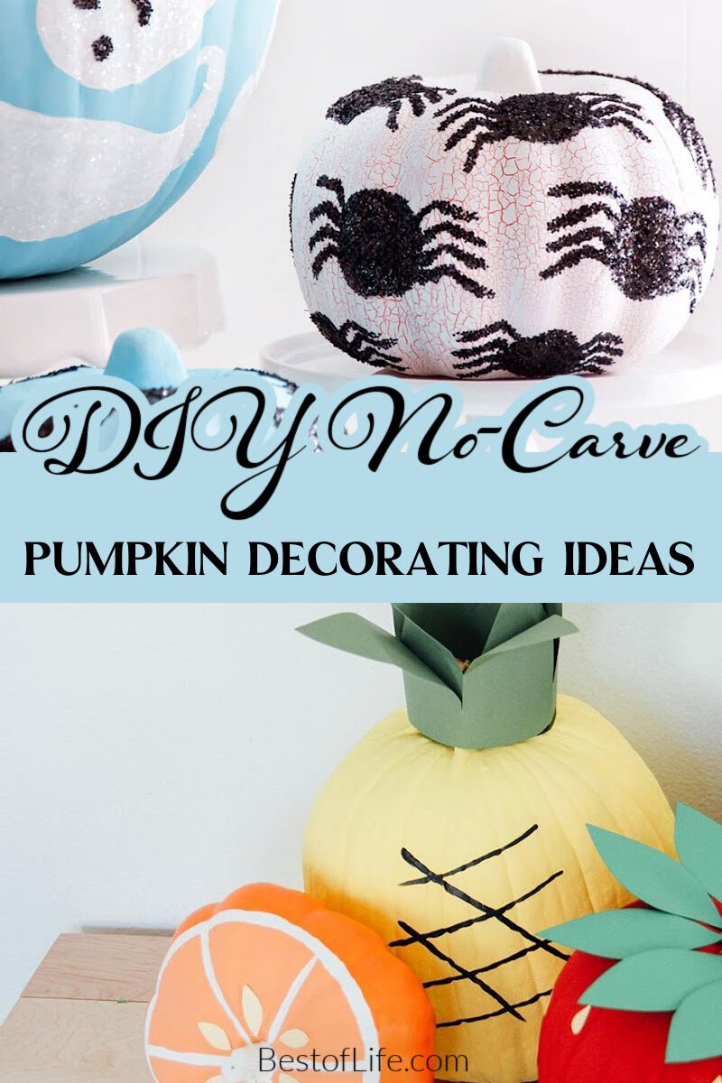 Use a few DIY no carve pumpkin decorating ideas to help children safely decorate their pumpkin and enjoy the spooky fun of Halloween. How to Decorate a Pumpkin | Pumpkin Decorating Ideas | Pumpkin Ideas for Kids | Easy Pumpkin Ideas for Halloween | Halloween Decor Ideas | DIY Halloween Decor via @thebestoflife