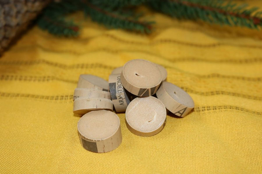 Easy DIY Wine Cork Ornament Close Up of Wine Corks Cut in Half