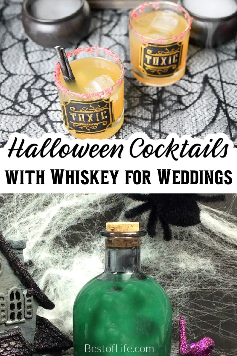 Halloween cocktails with whiskey are not only delicious Halloween party cocktails, but also a delicious fall cocktail recipe that everyone will enjoy. Glowing Halloween Cocktails | Classy Halloween Cocktails | Wedding Cocktail Recipes | Drink Recipes for Weddings | Drink Recipes for Halloween Parties | Halloween Party Recipes | Halloween Party Cocktails | Whiskey Cocktails for Fall | Fall Cocktails via @thebestoflife