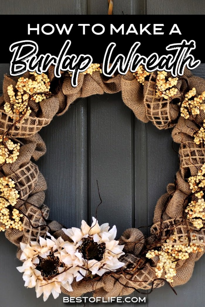 Knowing how to make a burlap wreath for fall is just the beginning of the DIY burlap home decor this season. DIY Fall Decor | DIY Fall Projects | DIY Burlap Wreath | DIY Burlap Decor | How to Make a Wreath | Ways to Make a Wreath | Front Door Decor | DIY Front Door Decor | Door Decorations for Fall via @thebestoflife