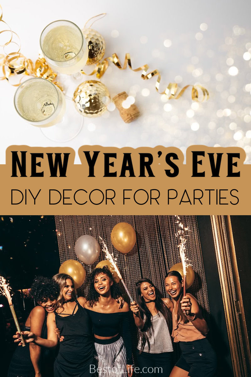 Decorating for a New Years Eve party is always fun! Use these DIY New Years Eve decor ideas to bring your party to life! New Years Eve Party Ideas | DIY Party Planning | Decorations for New Years | DIY Decor Ideas | Affordable New Years Eve Party Decor via @thebestoflife