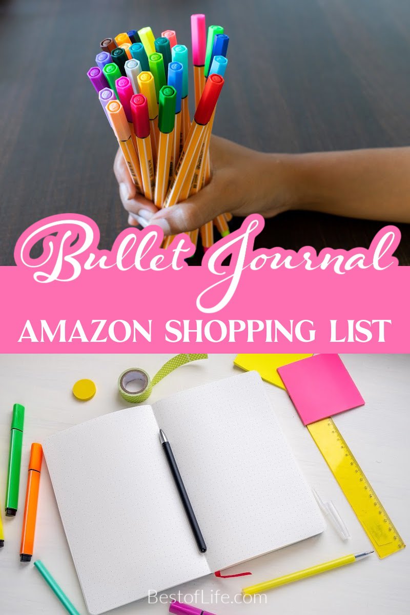 Getting bullet journal supplies on Amazon is a great way to get started with a bullet journal and improve how you organize your life. Bullet Journal Tips | How to Start a Bullet Journal | Bullet Journal Supplies | Bullet Journal Pens | Bullet Journal Stencils | Washi Tape via @thebestoflife