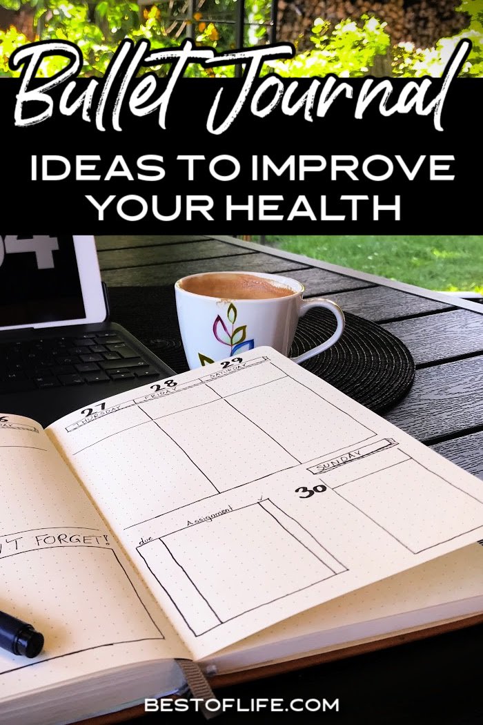 Learn a few of the best bullet journal ideas to improve your health. They'll help you live a healthier lifestyle one bullet point at a time. Bullet Journal Ideas | Easy Bullet Journal Ideas | Bullet Journal Ideas for Health | Healthy BuJo Ideas | Easy BuJo Ideas | BuJo tips via @thebestoflife