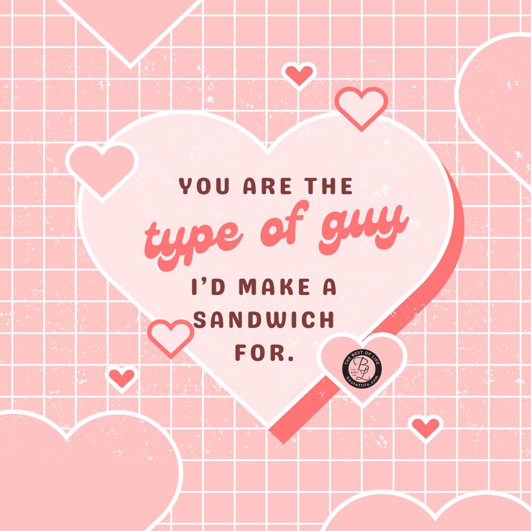 Sarcastic Valentines Day Quotes You are the type of guy I’d make a sandwich for.