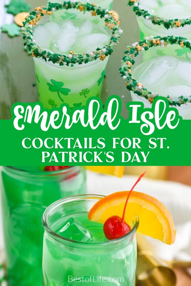 These green cocktails for St. Patrick&rsquo;s Day will add a green twist to classic cocktails and some unique recipes that fit the green theme. St Patricks Day Cocktails | Irish Cocktails | Green Drinks | St Patricks Day Recipes | Party Food | Party Drink Recipes | Green Drinks for Adults | Green Party Ideas | St Patricks Day Ideas | St Patricks Day Party Ideas via @thebestoflife