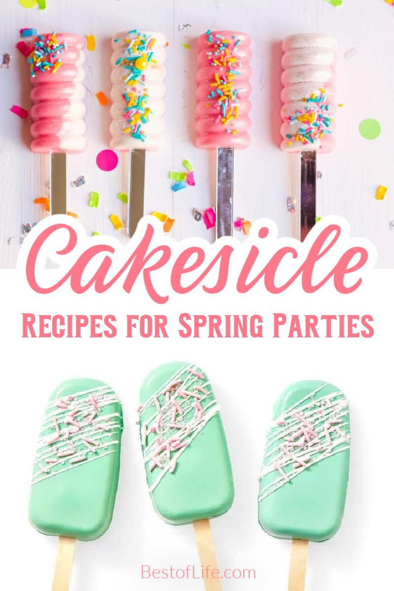 Spring cakesicles are the perfect spring party recipes you can make as a birthday or tea party recipe. Spring Dessert Recipes | Desserts for Spring | Colorful Cake Recipes | Fun Cake Recipes | Spring Party Recipes | Spring Party Ideas | Tips for Outdoor Parties in Spring | Spring Cake Recipes | Cakesicle Recipes | Party Cakesicle Recipes | Cakesicle Ideas for Spring via @thebestoflife