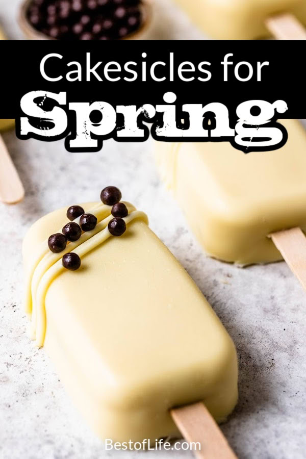 Spring cakesicles are the perfect spring party recipes you can make as a birthday or tea party recipe. Spring Dessert Recipes | Desserts for Spring | Colorful Cake Recipes | Fun Cake Recipes | Spring Party Recipes | Spring Party Ideas | Tips for Outdoor Parties in Spring | Spring Cake Recipes | Cakesicle Recipes | Party Cakesicle Recipes | Cakesicle Ideas for Spring via @thebestoflife