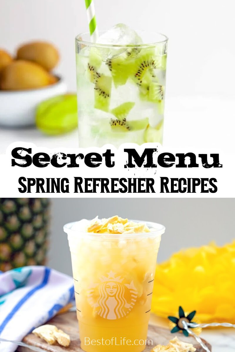 There are plenty of Starbucks secret menu Refreshers drink recipes you can make at home to enjoy Starbucks drinks without waiting in line. Starbucks Copycat Recipes | Copycat Starbucks Refreshers | How to Make Starbucks Refreshers | Green Coffee Recipes | Green Coffee with Juice Recipes | Morning Juice Recipes | Energy Boosting Drink Recipes | Drinks with Energy Boosts via @thebestoflife