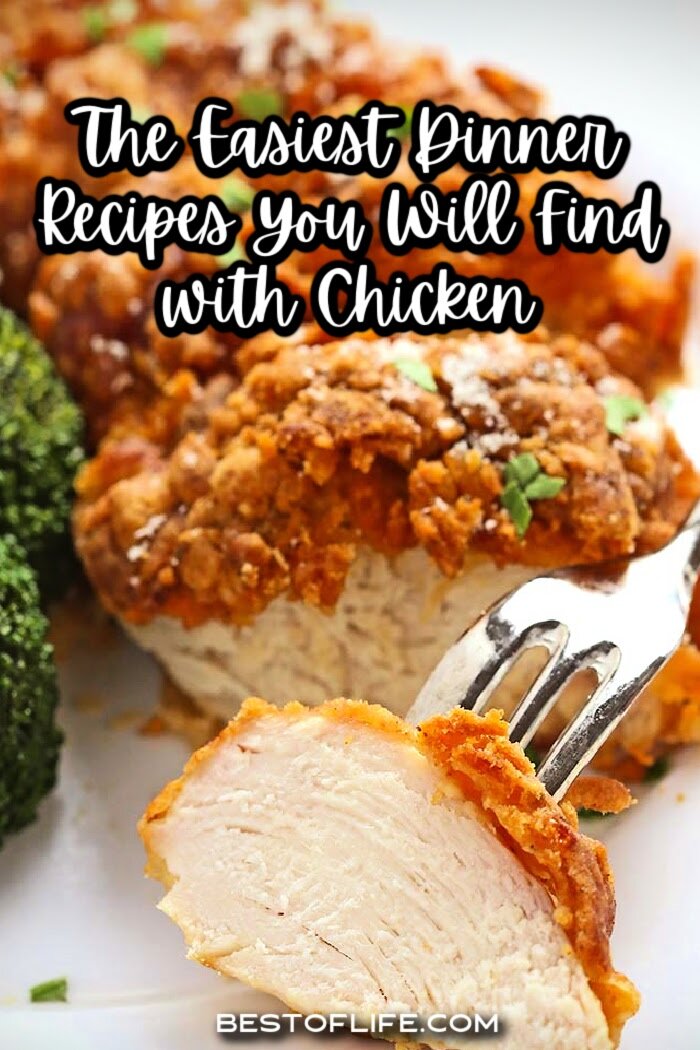 Easy chicken recipes come in many different flavors and sizes and can help make sure there is always a meal for dinner, even when there is no time left in the day. Easy Chicken Recipes | Easy Recipes | Chicken Recipes | Best Chicken Recipes | Best BBQ Chicken | Best Fried Chicken | Healthy Chicken Recipes | Easy Dinner Recipes | Best Dinner Recipes | Family Dinner Recipes | Dinner Recipes for a Crowd | Dinner Party Recipes via @thebestoflife