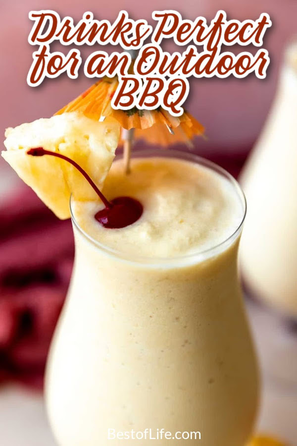 Make some easy backyard BBQ drinks to make sure your party guests stay cool while you cook and enjoy the summer weather. BBQ Recipes | BBQ Party Recipes | Summer Party Recipes | Summer Recipes | Summer Drink Recipes | Drink Recipes for Outdoor Parties | Drinks for Kids | Drinks for Adults | Fruity Drinks | Sweet Drinks | Summer Drinks