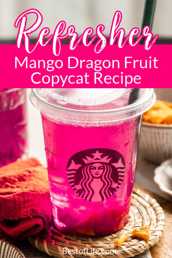 Make your own Starbucks Refresher drink at home with the help of this delicious Starbucks Mango Dragon Fruit Refresher copycat recipe. Copycat Starbucks Recipes | Starbucks Copycat Recipes | Starbucks Refresher Recipe | Fruit Juice Recipe | Starbucks Drink Recipe | Starbucks Refresher with Green Coffee Bean Extract | Easy Drink Recipe | Party Drink Recipe | Fruit Drink Recipe via @thebestoflife