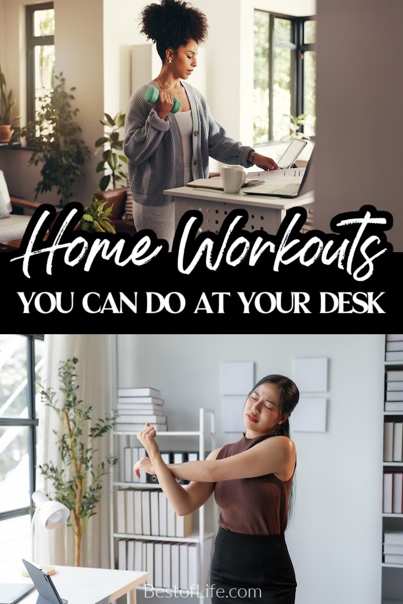 Standing desk exercises can help you increase your calorie burn while working, as well as stretch and tone up! Standing Desk Exercises for your Back | Standing Desk Exercises for your Core | Standing Desk Stretching Exercises | Home Fitness | Office Workout Ideas | Home Fitness Tips | Tips for Working from Home | Healthy Workouts for Work | Fitness at Work via @thebestoflife