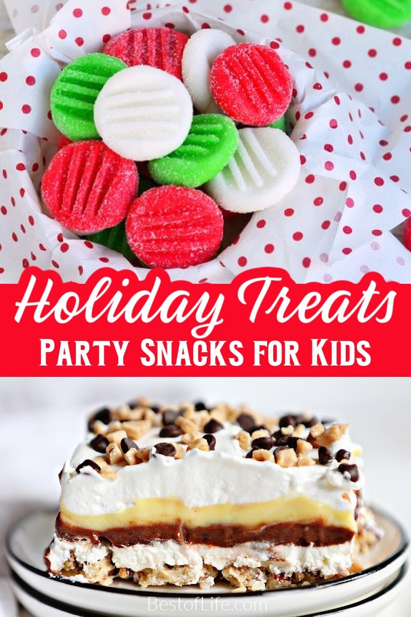 Holiday party food desserts for kids will fill your home with the scents of the season while helping you throw fun holiday parties everyone will enjoy! Holiday Dessert Ideas | Holiday Party Ideas | Holiday Party Food Ideas for Kids | Holiday Recipes for Kids | Holiday Desserts for Kids | Winter Party Recipes | Dessert Recipes for Winter | Dessert Recipes for Holidays via @thebestoflife