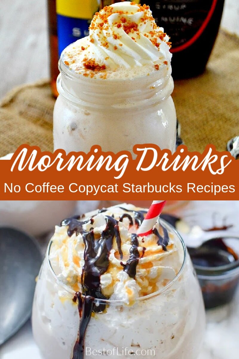 Making Starbucks no coffee copycat drink recipes are easier than you may think and can save you a lot of time since there is no line at home. Starbucks Drink Recipes | Starbucks Recipes at Home | Copycat Starbucks Recipes | Starbucks Drinks Without Coffee | No Coffee Starbucks Drinks | Fruity Starbucks Drinks via @thebestoflife
