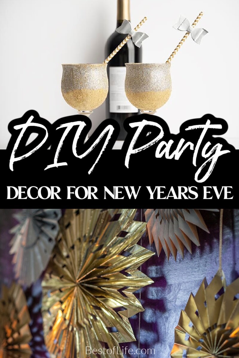 Decorating for a New Years Eve party is always fun! Use these DIY New Years Eve decor ideas to bring your party to life! New Years Eve Party Ideas | DIY Party Planning | Decorations for New Years | DIY Decor Ideas | Affordable New Years Eve Party Decor via @thebestoflife