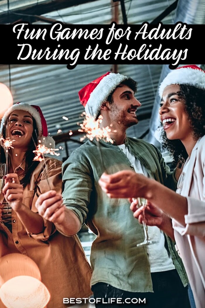 Put the kids to bed early or just don&rsquo;t invite them to play these amazingly fun adult holiday games during your next holiday party. Christmas Party Ideas | Christmas Party Games | Holiday Party Activities | Adult Holiday Party Ideas | Holiday Ideas for Adults | Party Ideas | Things for Adults to do Holidays | Holiday Activities for Adults via @thebestoflife
