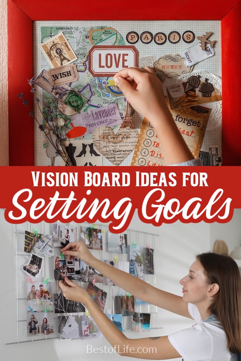 Set your goals and use these creative and inspirational vision board ideas for goal setting to make sure that you live every day to your fullest potential! Vision Board Ideas | Vision Boards for Men | Vision Boards for Women | Goal Setting Ideas | Bullet Journaling | How to Make a Vision Board | Tips for Setting Goals | How to Set Goals | Easy Vision Board Ideas | Wedding Vision Board Ideas