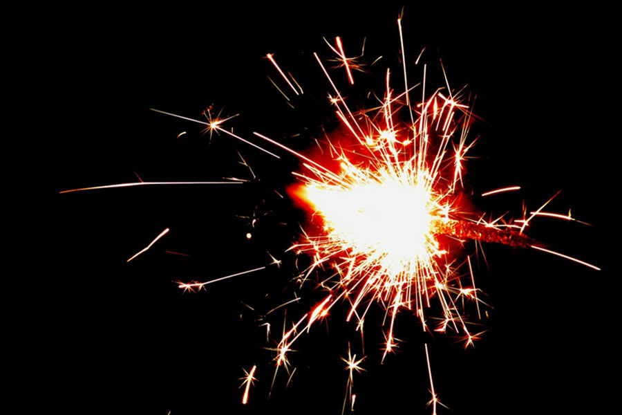 4th of July Cookies View of Fireworks Exploding in the Sky