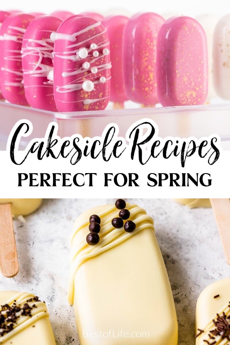Spring cakesicles are the perfect spring party recipes you can make as a birthday or tea party recipe. Spring Dessert Recipes | Desserts for Spring | Colorful Cake Recipes | Fun Cake Recipes | Spring Party Recipes | Spring Party Ideas | Tips for Outdoor Parties in Spring | Spring Cake Recipes | Cakesicle Recipes | Party Cakesicle Recipes | Cakesicle Ideas for Spring via @thebestoflife