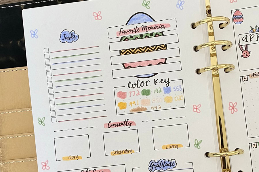Bullet Journal Easter Doodles to Brighten Your Pages a Bullet Journal Page with an Easter Egg and a Key for the Journal Pages