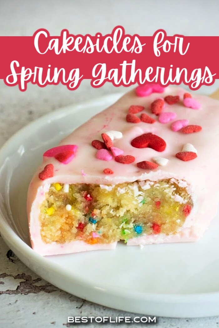 Spring cakesicles are the perfect spring party recipes you can make as a birthday or tea party recipe. Spring Dessert Recipes | Desserts for Spring | Colorful Cake Recipes | Fun Cake Recipes | Spring Party Recipes | Spring Party Ideas | Tips for Outdoor Parties in Spring | Spring Cake Recipes | Cakesicle Recipes | Party Cakesicle Recipes | Cakesicle Ideas for Spring via @thebestoflife