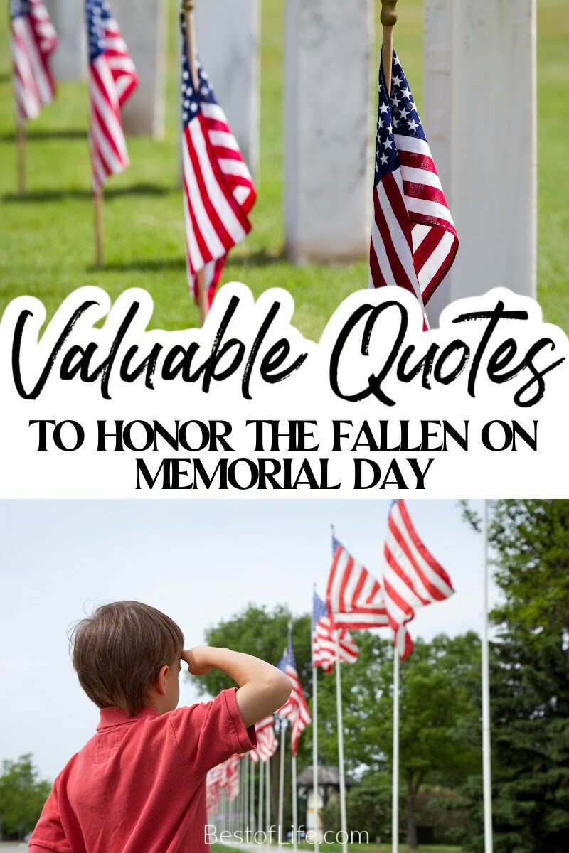 Memorial Day quotes honor fallen soldiers, reminding us of the bravery it takes to put your life on the line for your country. via @thebestoflife