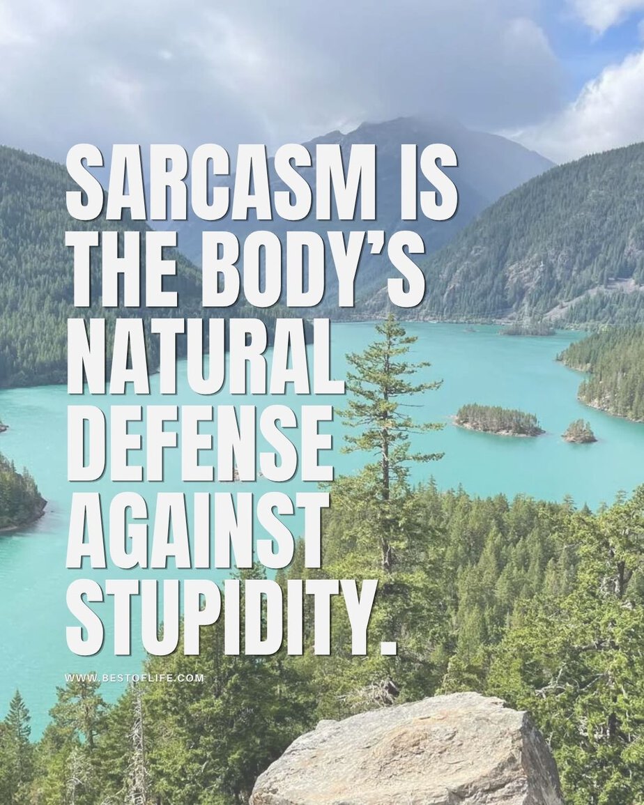 Smartass Quotes Sarcasm is the body&rsquo;s natural defense against stupidity.