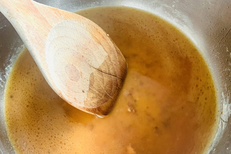 Whole30 Instant Pot Pork Chops Recipe Sauce Cooking in an Instant Pot