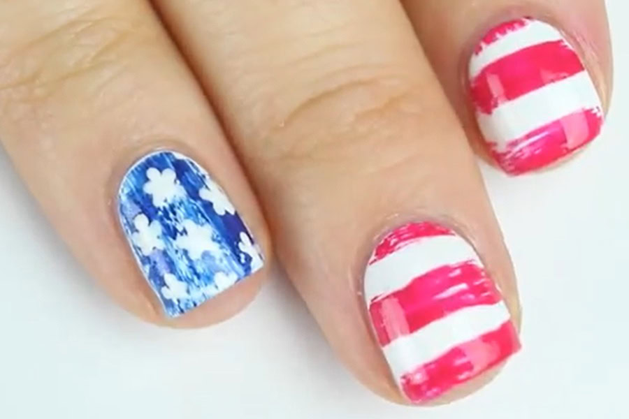 Memorial Day Nail Designs Toothpick American Flag