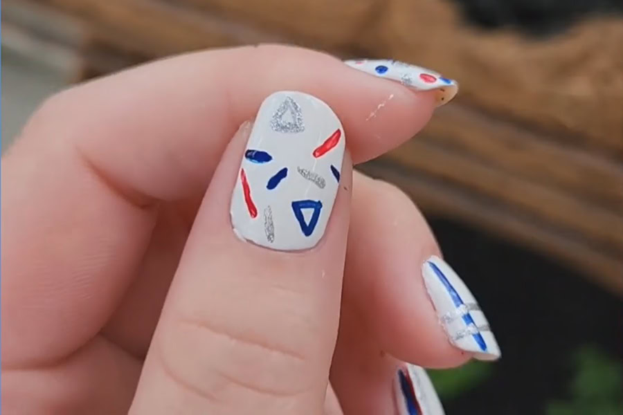 Memorial Day Nail Designs Abstract American Flag Nails