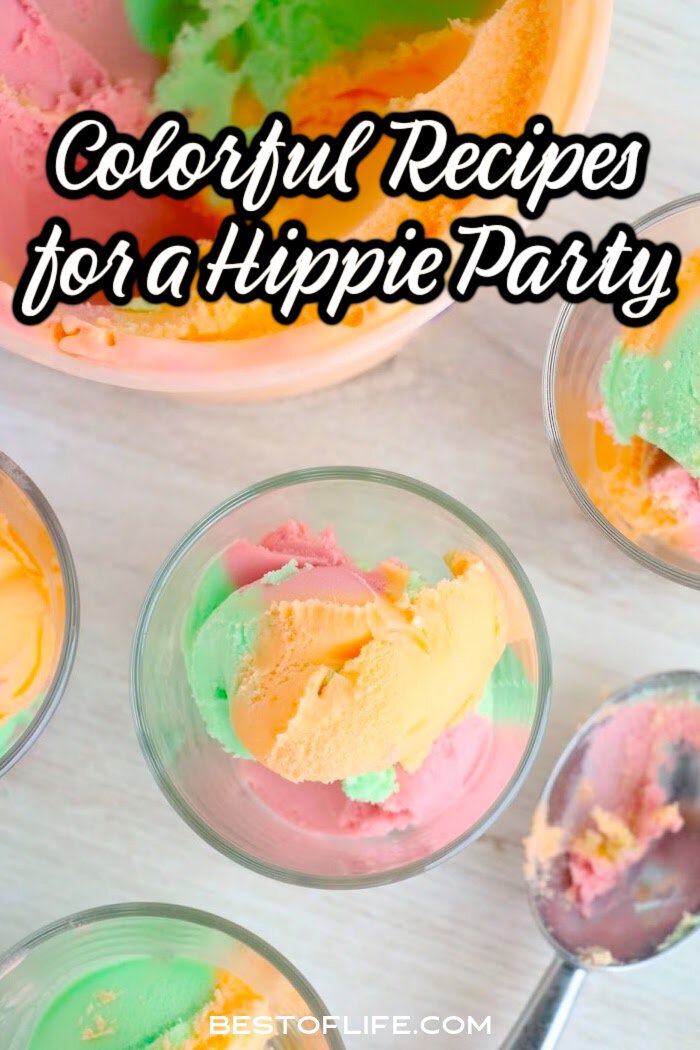 Fun recipes for hippie parties are perfect summer party recipes or birthday party recipes for kids that are easy and colorful. via @thebestoflife