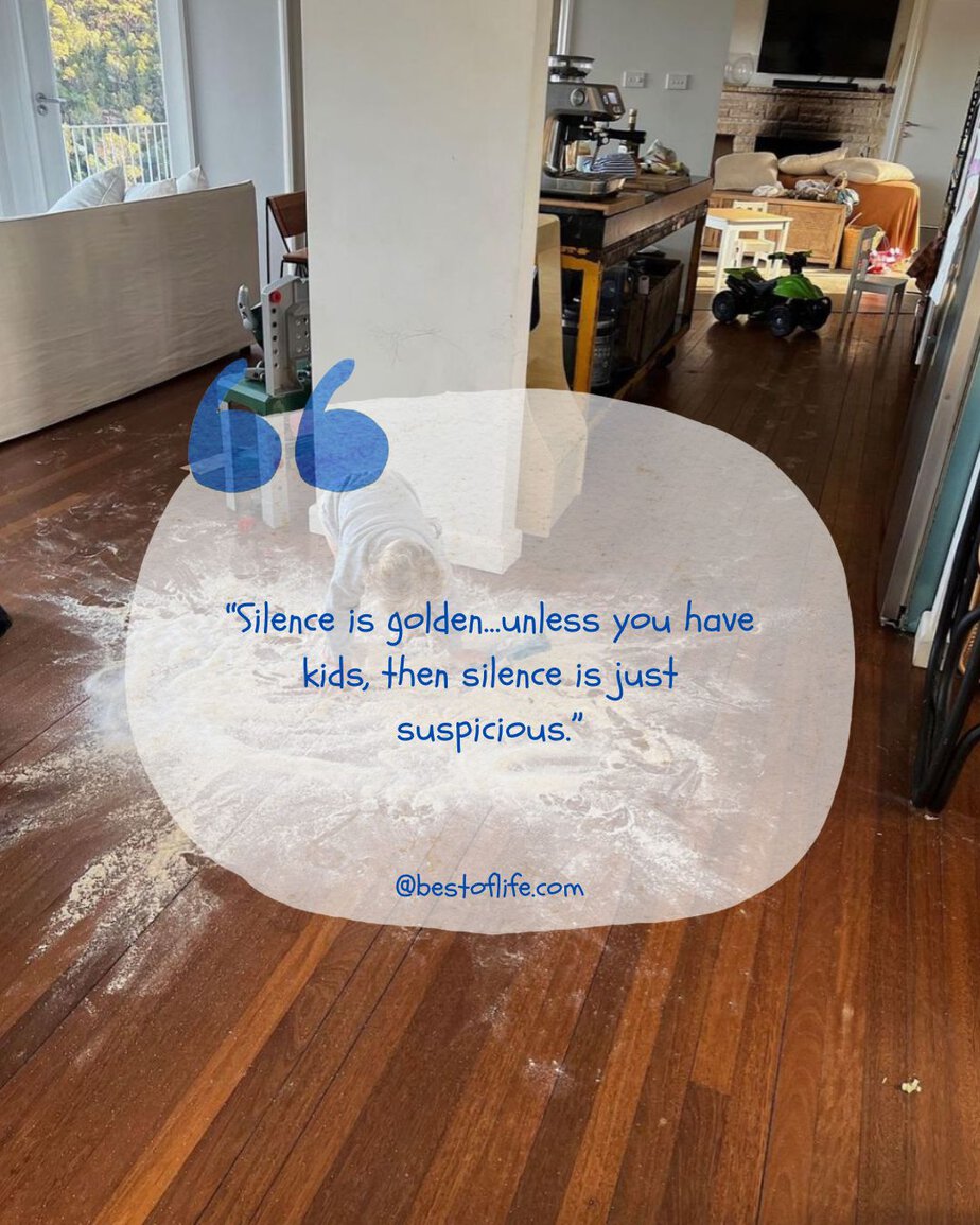 Funny Parenting Quotes "Silence is golden...unless you have kids, then silence is just suspicious."