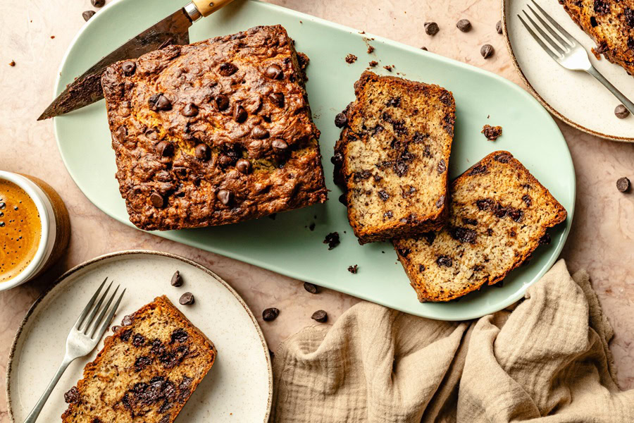 Gluten Free Bread Machine Recipes Gluten Free Banana Bread Loaf on a Plate with a Few Slices of Bread