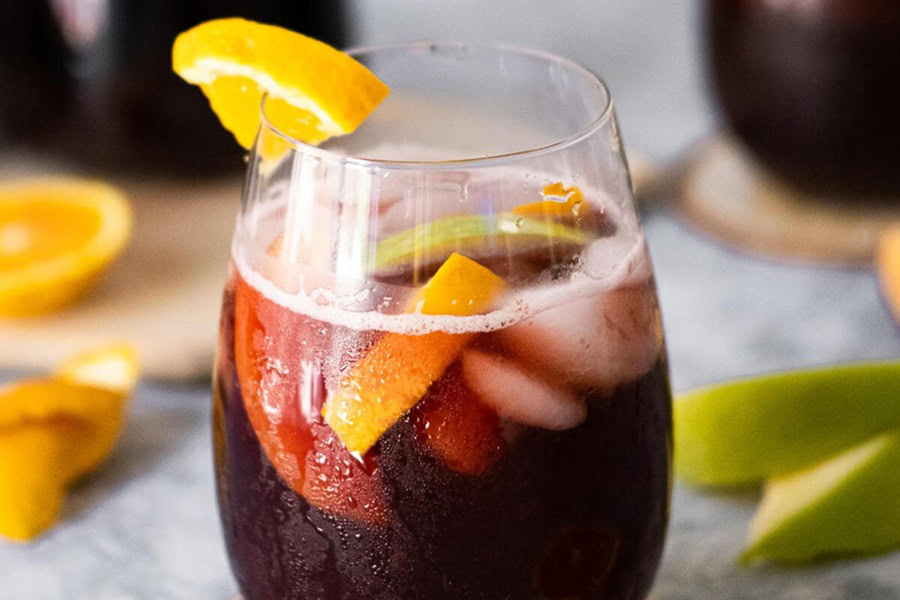 Sangria Recipes Spanish Sangria in a Glass with Orange Slices