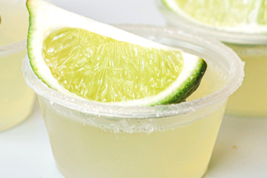 Tequila Jello Shot Recipes Margarita Tequila Jello Shots Garnished with Lime Wedges