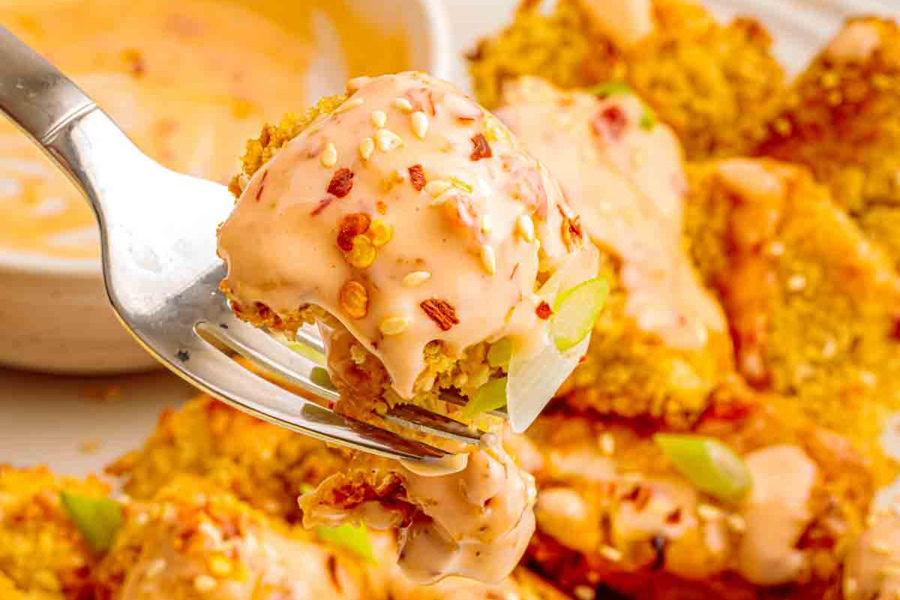 Best Side Dishes for a BBQ Bang Bang Cauliflower Close Up 