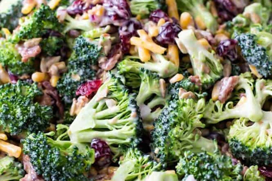 Best Side Dishes for a BBQ Broccoli Salad Close Up