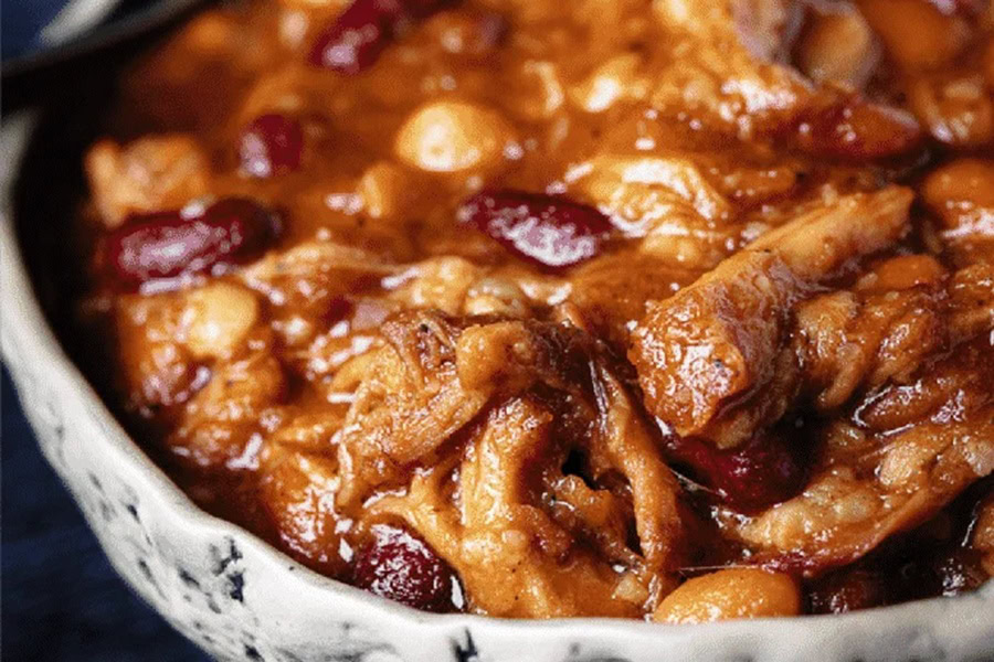 Best Side Dishes for a BBQ Pork Belly Bourbon Baked Beans Close Up