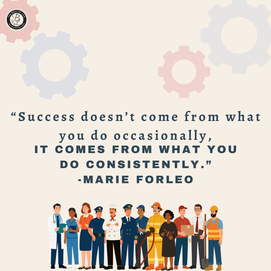 Labor Day Quotes “Success doesn’t come from what you do occasionally, it comes from what you do consistently.” -Marie Forleo