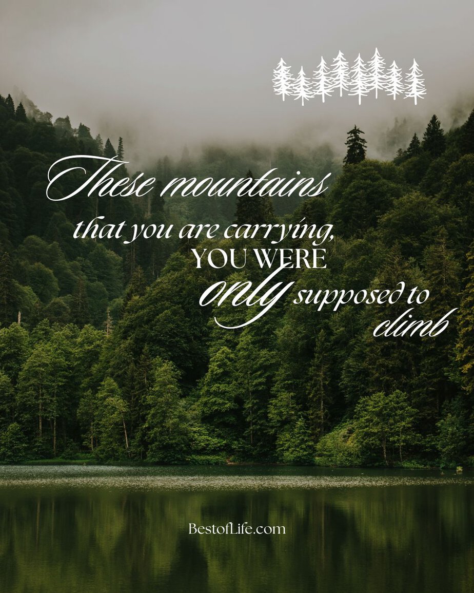 Quotes About Mountains to Inspire Risk Taking These mountains that you are carrying, you were only supposed to climb. 