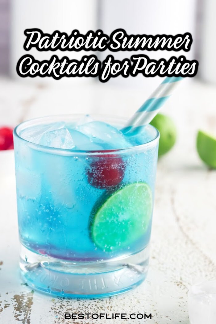 These red white and blue drink recipes with alcohol are perfect patriotic party cocktails for any American-themed holiday with a crowd. via @thebestoflife