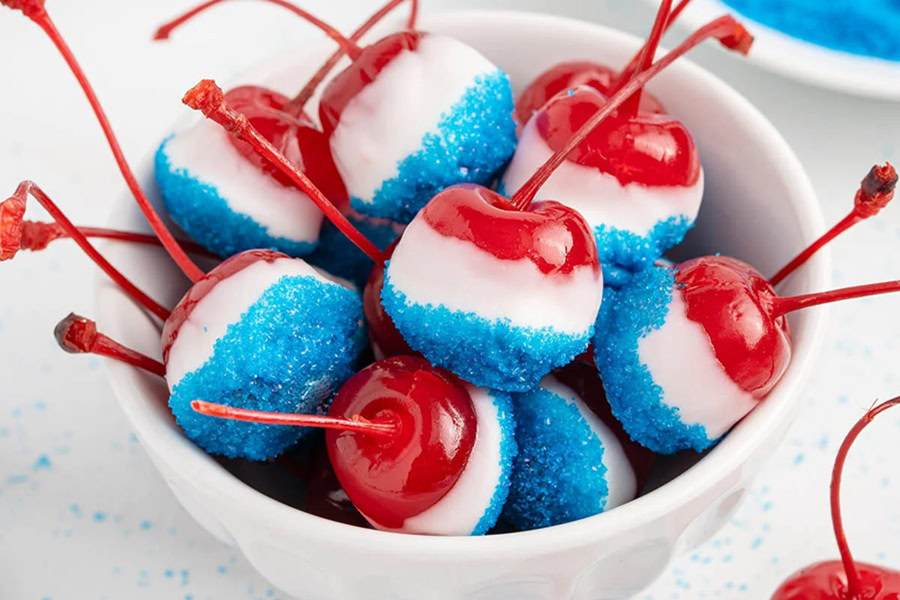 Red White and Blue Drink Recipes with Alcohol a Bowl of Boozy Cherry Bombs